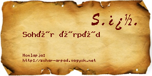 Sohár Árpád névjegykártya